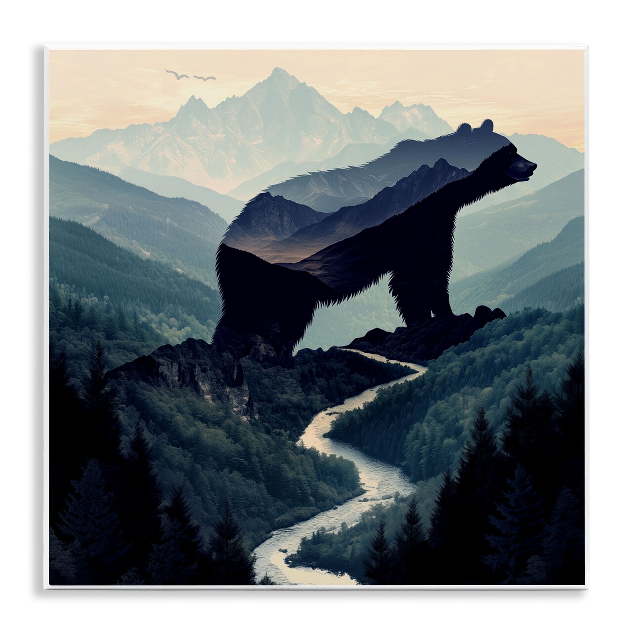 Stupell Industries Bear Rock Silhouette Wall Plaque, design by Jim Baldwin